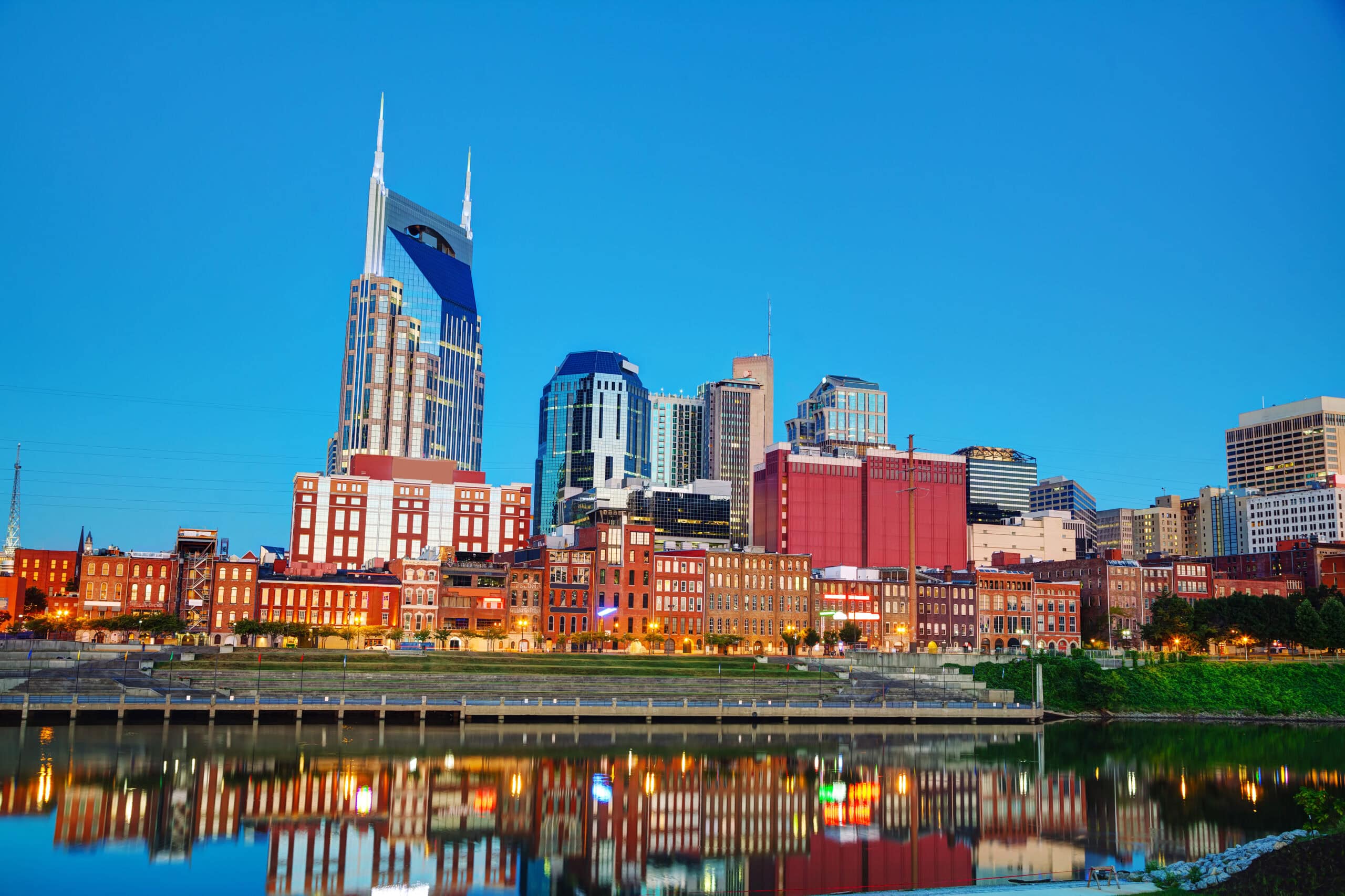 Downtown Nashville cityscape in the morning